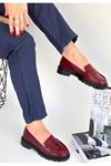 Narli Bordo Rugan Oxford Ayakkabı