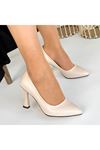 Ulba Bej Cilt Stiletto Ayakkabı